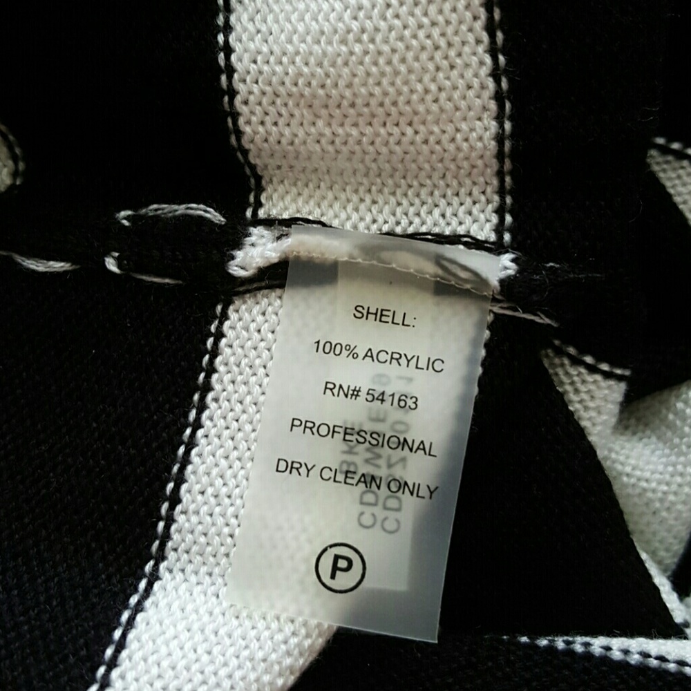 Calvin Klein Black & White Stripe Sweater Dress - Picture 4 of 4